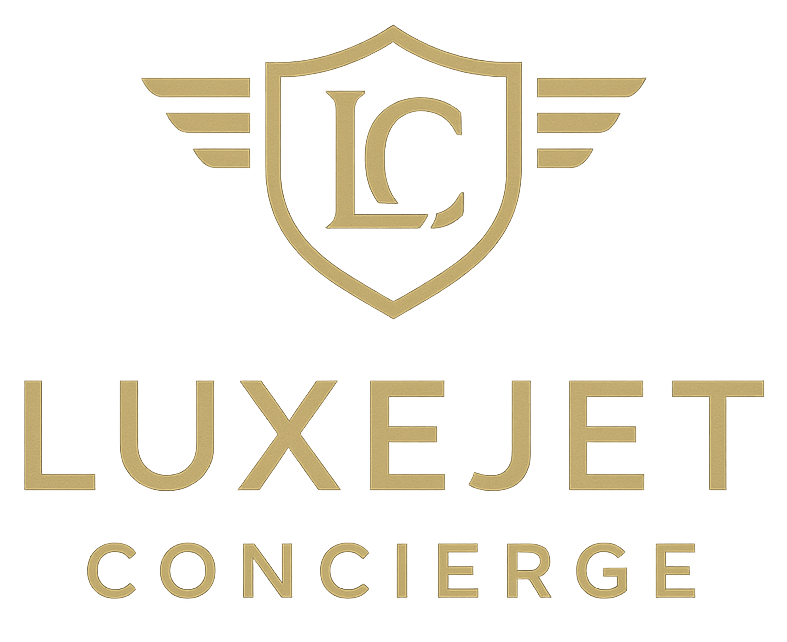 LuxeJet logo – luxury private jet booking service